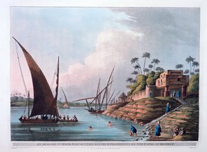 Casa de verão árabe no canal de Menouf, Egito, 1801
