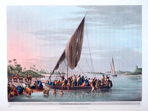 Ferryboat perto de Nedssili, 1801 de Thomas Milton