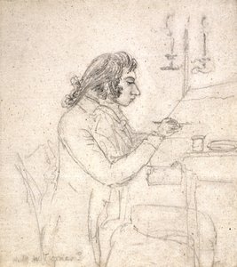 J. M. W. Turner At A Drawing Table; Verso: Sra. Monro Asleep (lápis sobre papel deitado fora de branco)