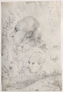 Estudos de Chefes verso, c. 1820s.