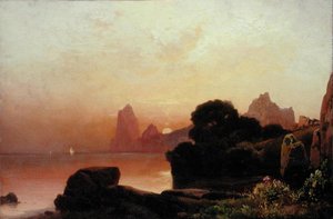 Uma Costa Manhã de Verão (petróleo) de Thomas Moran