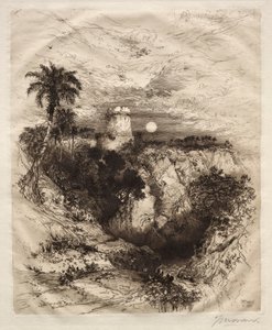Uma torre de Cortes, 1883. de Thomas Moran