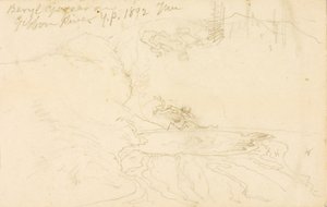 Géiser Beryl no rio Gibbon, Parque de Yellowstone de Thomas Moran