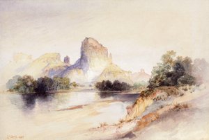 Butte do castelo, rio verde, Wyoming, 1894 de Thomas Moran