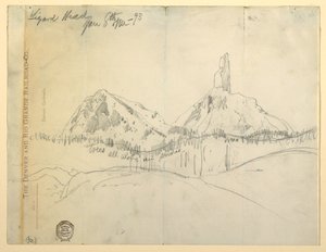 Desenho, Cabeça de Lagarto, Colorado de Thomas Moran