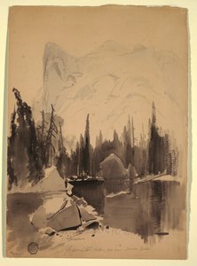 Desenho, Lago Mirror, Yosemite, 1872 de Thomas Moran