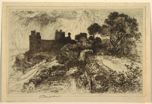 Castelo de Harlech, norte de Gales de Thomas Moran