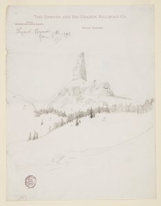 Pico da cabeça do lagarto, Colorado de Thomas Moran
