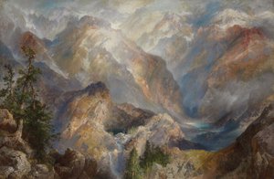 Manhã nas serras, Nevada, 1910 de Thomas Moran