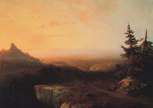 Mountain Scene, c.1865 (óleo sobre tela) de Thomas Moran
