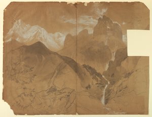 Perto do Passo de Faido, Itália de Thomas Moran