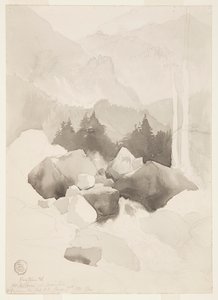 Estudo de Ruxton, Colorado de Thomas Moran