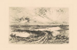 Nascer do sol - The Pond, Easthampton, Long Island de Thomas Moran