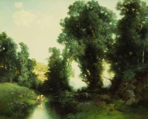 O Buraco de Banho, Cuernavaca, México, 1913 de Thomas Moran