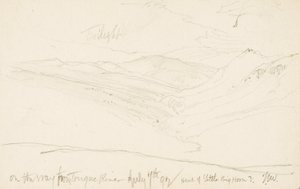 Crepúsculo a caminho de Tongue River (Cabeça de Little Big Horn) de Thomas Moran