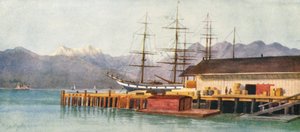 Hastings Wharf, Vancouver (litografia a cores)