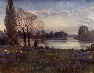 Kew Gardens: Olhando para cima o Tamisa (cor litho) de Thomas Mower Martin