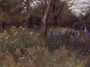 Kew Gardens: Flores Silvestres no Bosque da Faia (cor litho) de Thomas Mower Martin