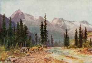 The Rocky Mountains (cor litho) de Thomas Mower Martin