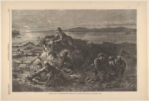 Um escoteiro no sudoeste - surpresa de um posto avançado e levantamento dos rebeldes ..., 4 de abril de 1863. de Thomas Nast