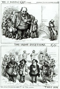 Desenhos animados com William Marcy &39;Boss&39; Tweed, James Ingersoll e George Miller, de &39;Harper&39;s Weekly&39;, 19 de agosto de 1872 de Thomas Nast