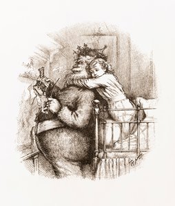 Apanhado! Ilustração com Papai Noel por Thomas Nast