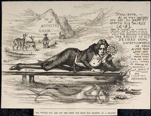 Oscar Wilde como Narciso (com uma inscrição) (gravura)
