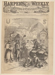 Papai Noel no acampamento da Harpers Weekly, 3 de janeiro de 1863.