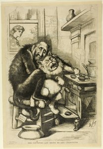 A pata do gato, qualquer coisa para obter castanhas de Thomas Nast