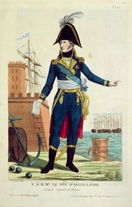 Louis-Antoine Bourbon (1775-1844) Duque de Angoulême (gravura colorida)