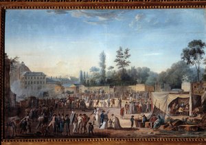 Vista da Praça da Revolução das Tuilerias (1789-1799) Vista das Tuilerias e da atual Praça da Concórdia. Pintura de Thomas Naudet (1778-1810) de Thomas Naudet