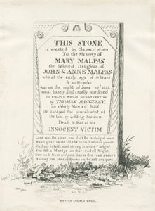 Betley - Pedra Memorial: desenho a pena e tinta, 1838 de Thomas Peploe Wood