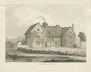 Charnes Hall: desenho sépia de Thomas Peploe Wood