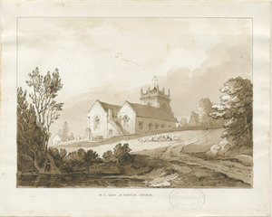 Igreja de Forton: desenho de lavagem, nd [ 1838] (desenho)