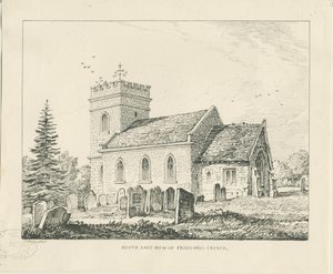 Igreja Fradswell: desenho a bico de pena de Thomas Peploe Wood