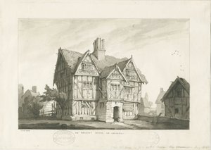 Vila Gnosall - Casa Antiga: desenho de lavagem de Thomas Peploe Wood