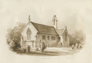 Grande Capela de Haywood: desenho em sépia, 1840 de Thomas Peploe Wood