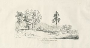 Haywood Park - Old Manor House: desenho a caneta e tinta de Thomas Peploe Wood