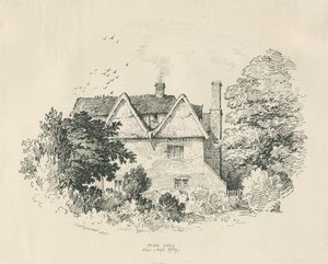 High Offley - Park Hall: desenho a caneta e tinta (vinheta) de Thomas Peploe Wood