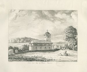 Igreja de dicas: desenho a caneta de Thomas Peploe Wood