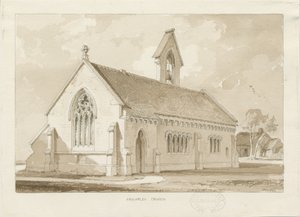 Capela de Knightley: desenho em sépia, 1841