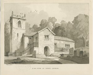 Igreja Maer: desenho em sépia, 1838 de Thomas Peploe Wood