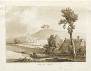 Capela de Moreton: desenho em sépia, 1838 de Thomas Peploe Wood