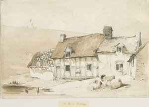Norbury Village - Casas antigas: desenho de lavagem sépia