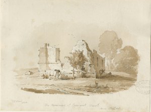 Stafford - Creswell Chapel: desenho em sépia (vinheta) de Thomas Peploe Wood