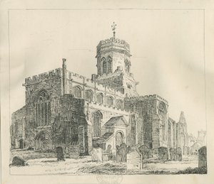 Stafford - Igreja de Santa Maria: desenho a pena e tinta, sd [c 1837] (desenho) de Thomas Peploe Wood