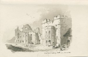Tutbury Castle - Court Yard: pen and wash drawing, 27 de novembro de 1837 de Thomas Peploe Wood