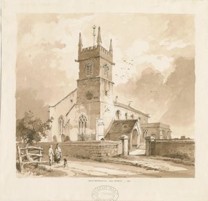 Igreja de West Bromwich ["Antiga"]: desenho a lápis e lavagem, nd [1841, cf XII.16b e WSL, D1986 - 3]