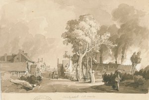 Weston-on-Trent - Salinas de Shirleywich: desenho em lavagem sépia, 1838 de Thomas Peploe Wood