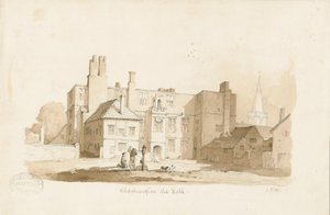 Wolverhampton - The Old Hall: desenho em sépia, sd [c 1838] (desenho) de Thomas Peploe Wood